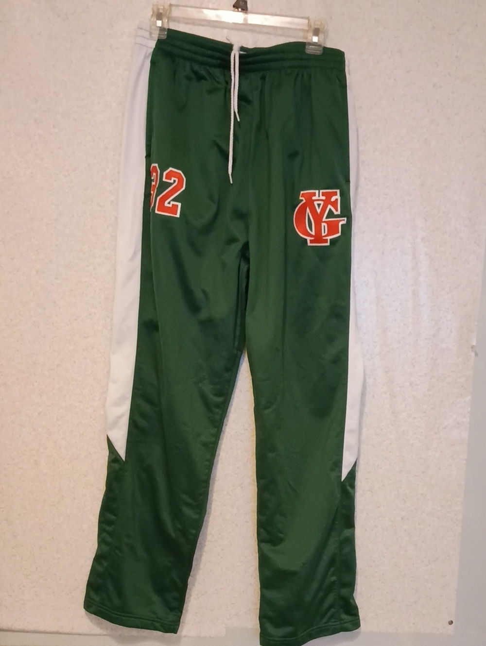 Augusta Sportswear Green and White Men's Athletic Pants with Orange Accents